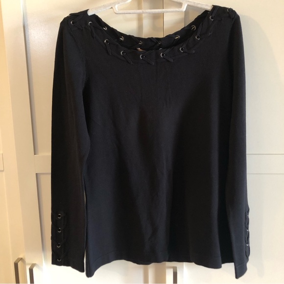 Melanie Lyne Black Sweater Top NWT - Picture 1 of 9